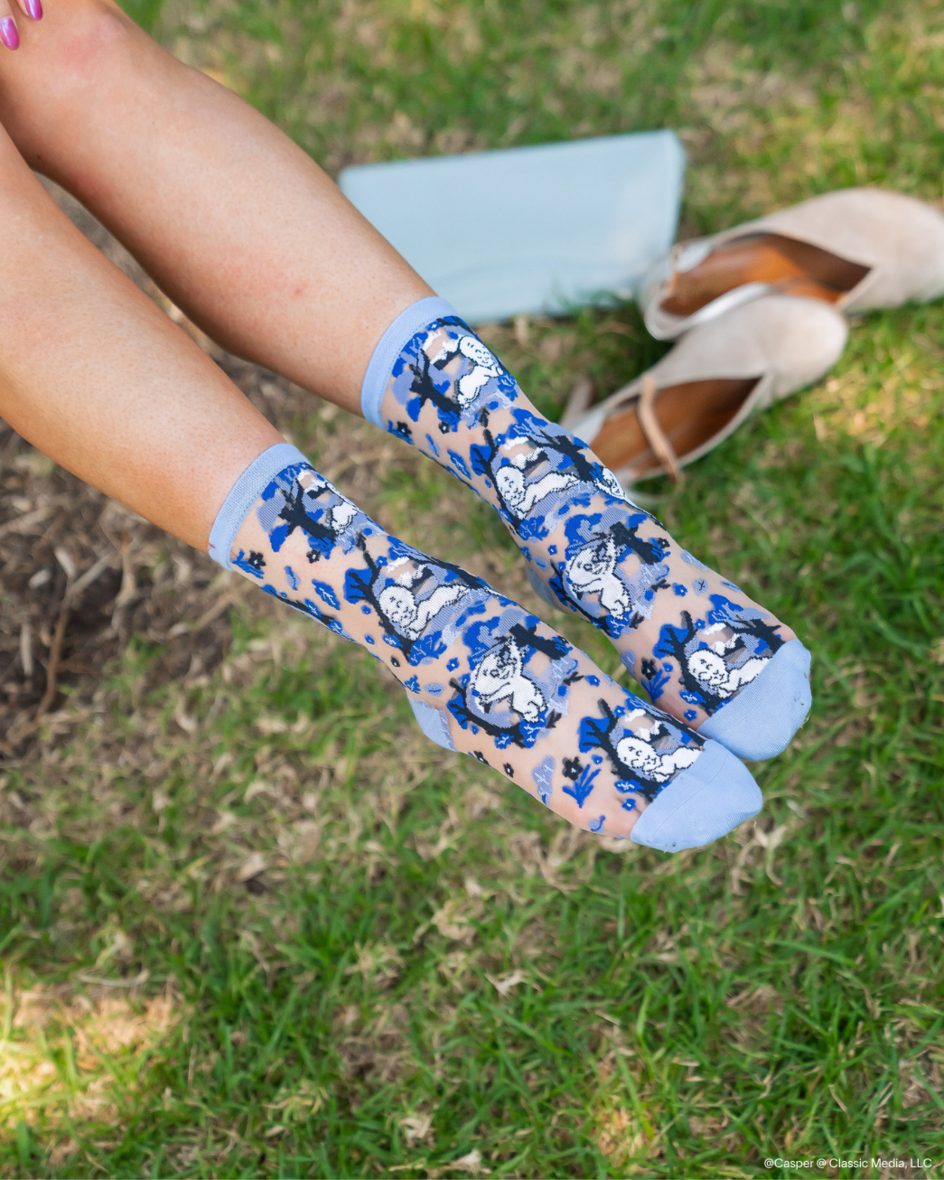 Casper and Trees Sheer Crew Sock by Quirks! at Shirley Shoppe