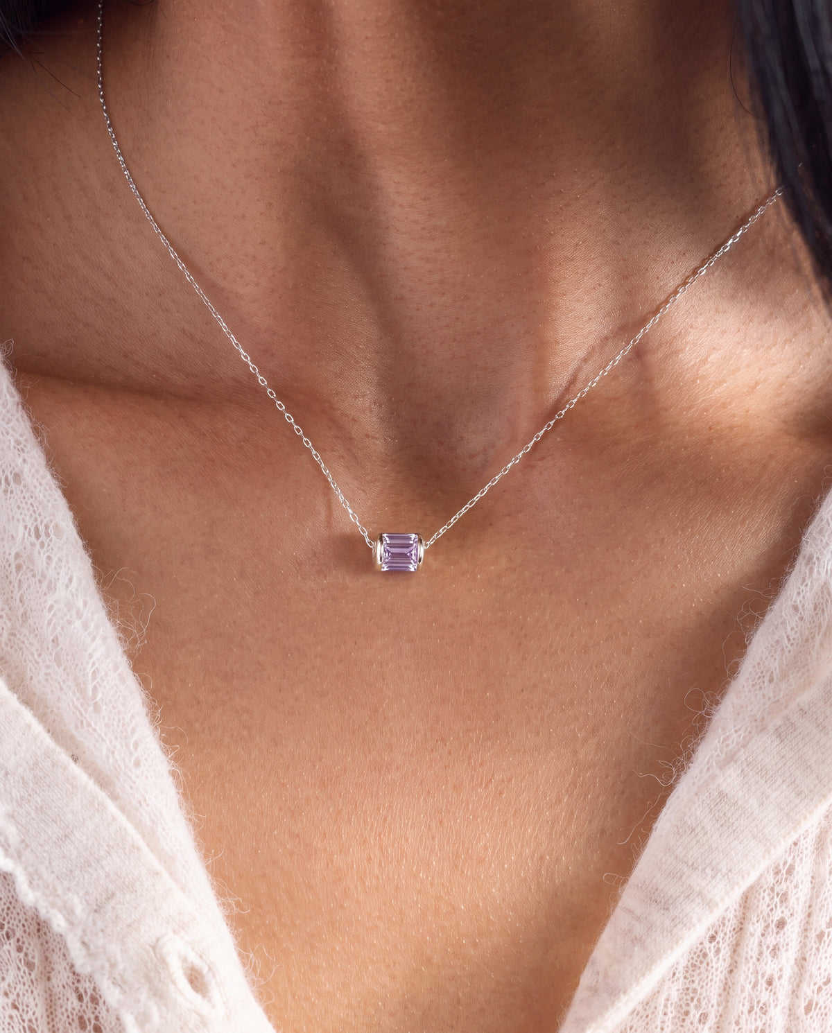 June Birthstone Precious Pendant Necklace