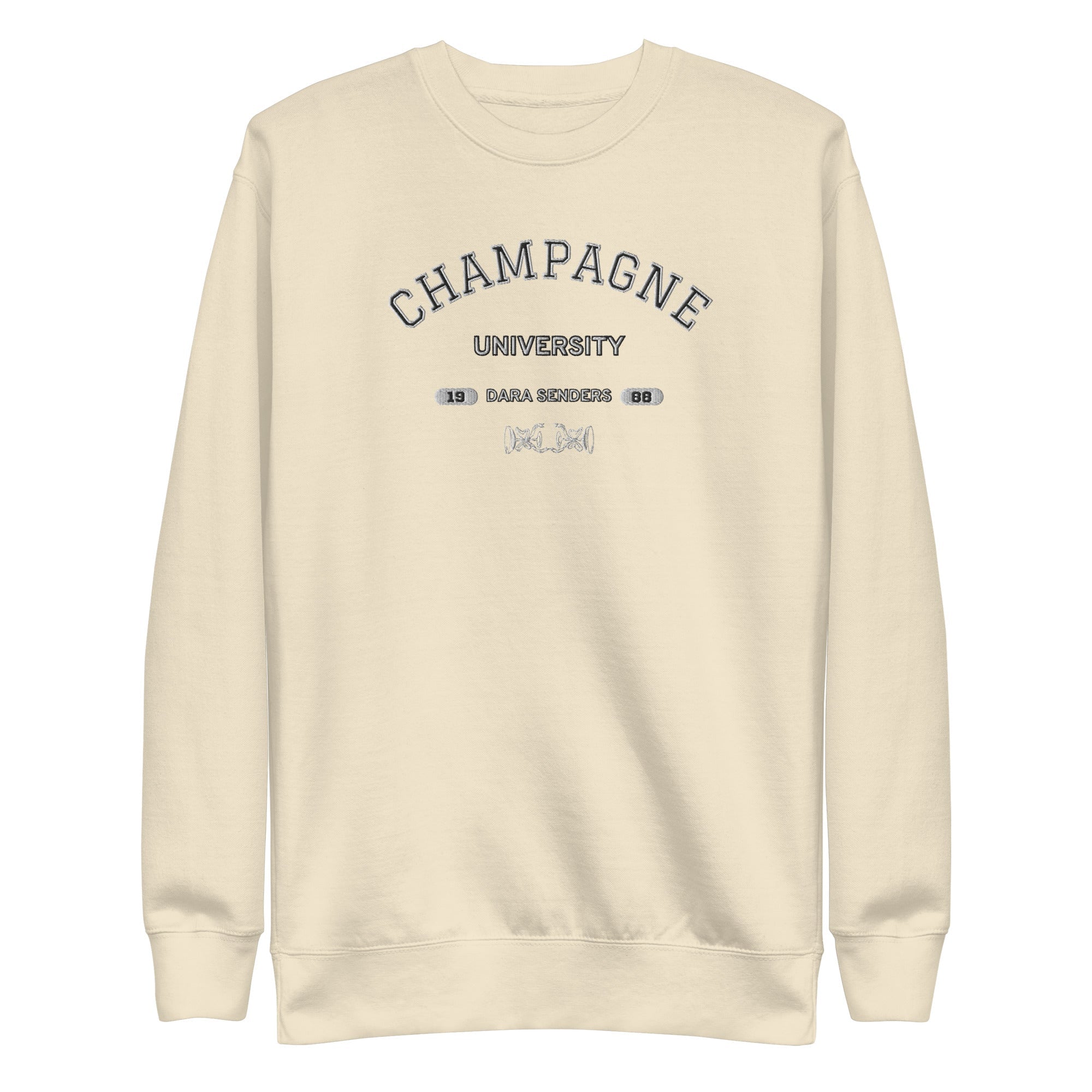 CHAMPAGN CREWNECK SWEATSHIRT by DARA SENDERS at Shirley Shoppe