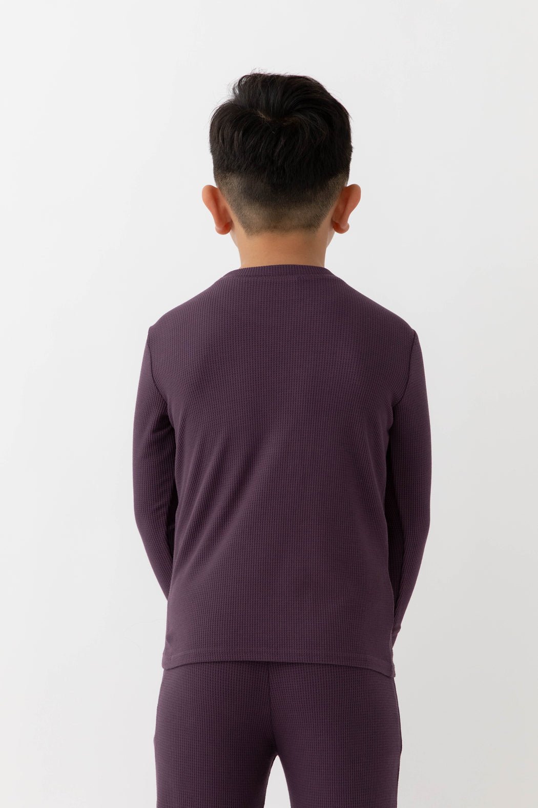 Children's Bamboo Waffle Knit Base Layer Long Sleeve - Last Chance by Cozy Earth at Shirley Shoppe