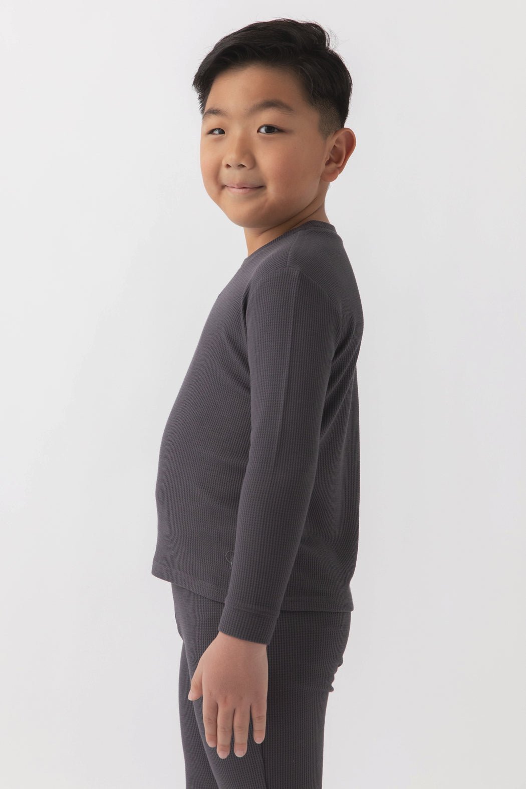 Children's Bamboo Waffle Knit Base Layer Long Sleeve - Last Chance by Cozy Earth at Shirley Shoppe