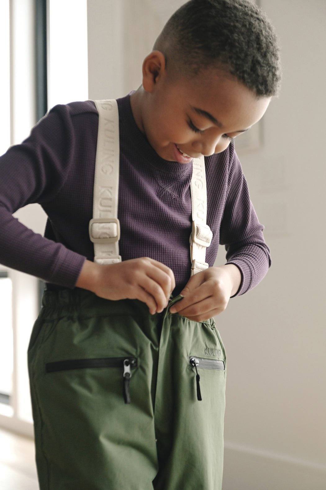 Children's Bamboo Waffle Knit Base Layer Long Sleeve - Last Chance by Cozy Earth at Shirley Shoppe