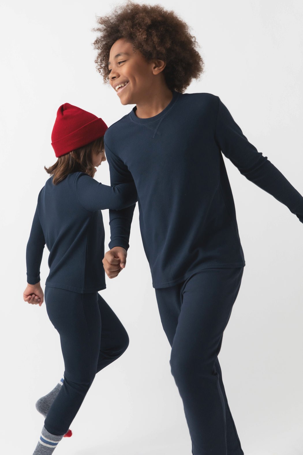 Children's Bamboo Waffle Knit Base Layer Set - Last Chance by Cozy Earth at Shirley Shoppe
