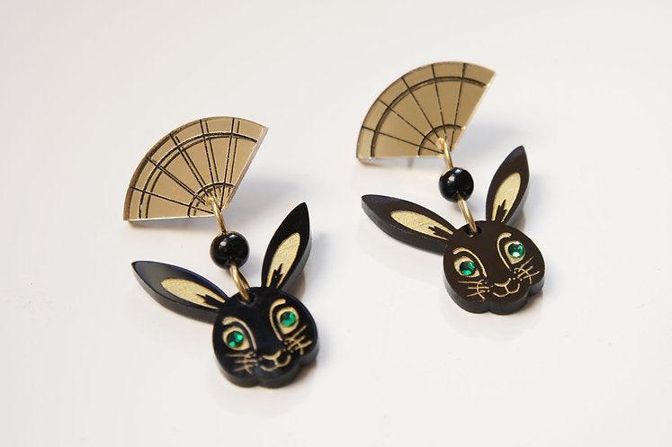 Chinese Year of the Rabbit Earrings by Laliblue by Quirks! at Shirley Shoppe