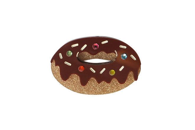 Chocolate Donut Brooch by Laliblue by Quirks! at Shirley Shoppe
