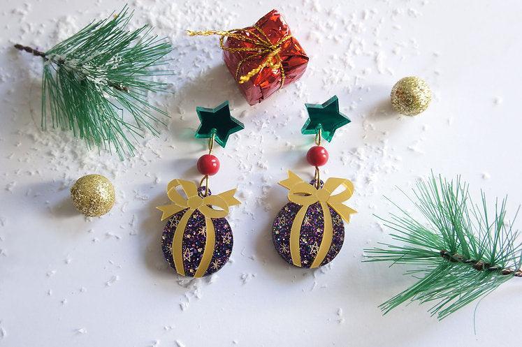 Christmas Bulbs Earrings by Laliblue by Quirks! at Shirley Shoppe