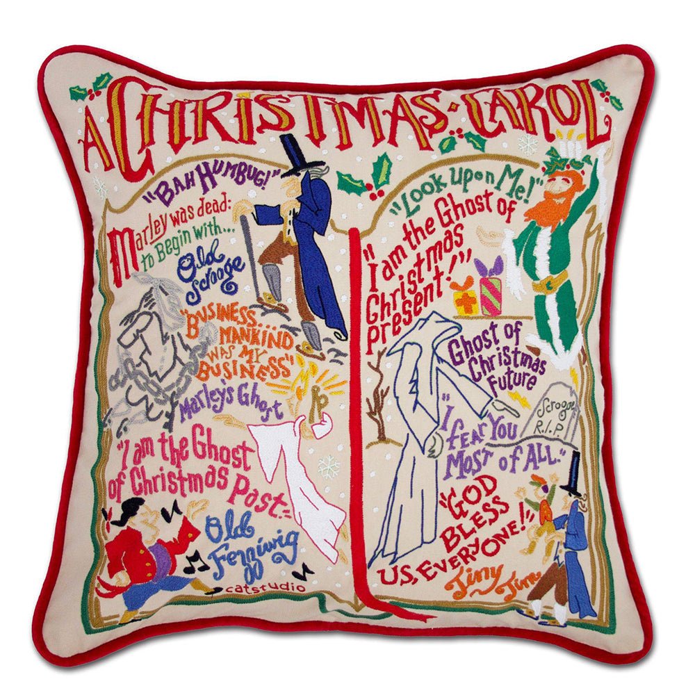 Christmas Carol Hand - Embroidered Pillow by Cat Studio by Quirks! at Shirley Shoppe