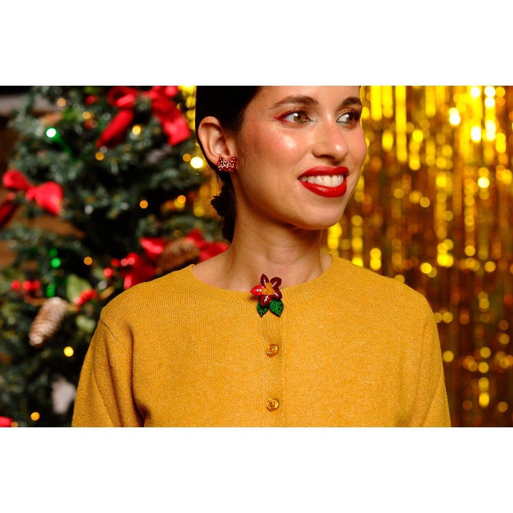 Christmas Flower Button Cover by Laliblue by Quirks! at Shirley Shoppe