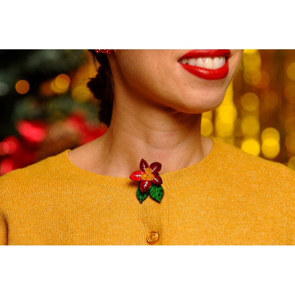 Christmas Flower Button Cover by Laliblue by Quirks! at Shirley Shoppe