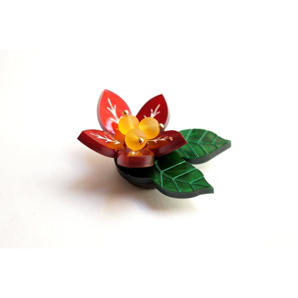 Christmas Flower Button Cover by Laliblue by Quirks! at Shirley Shoppe