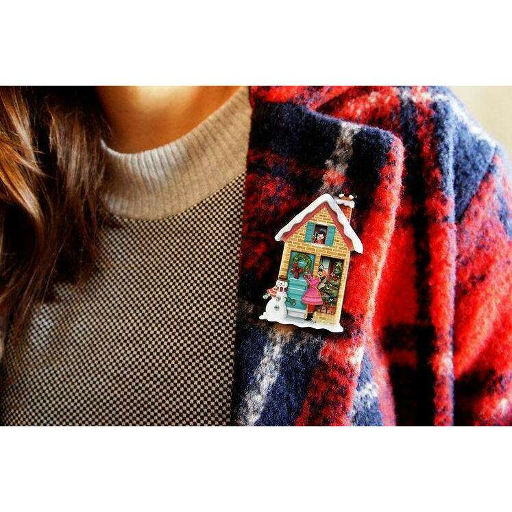 Christmas House Brooch by Laliblue
