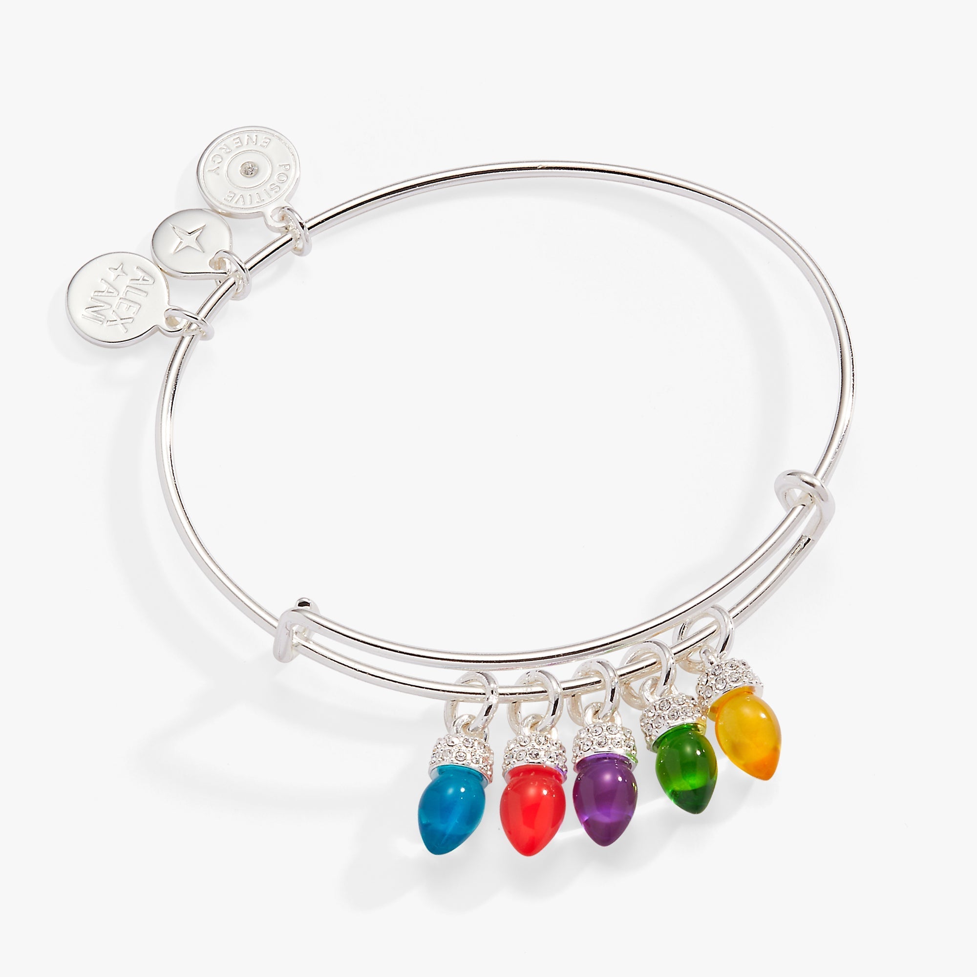 Christmas Light Bulb Charm Bangle by ALEX AND ANI at Shirley Shoppe