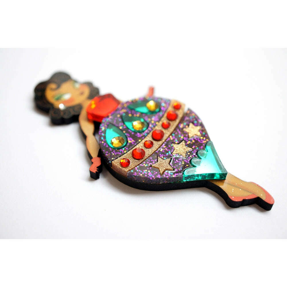 Christmas Ornament with Stars Brooch by Laliblue