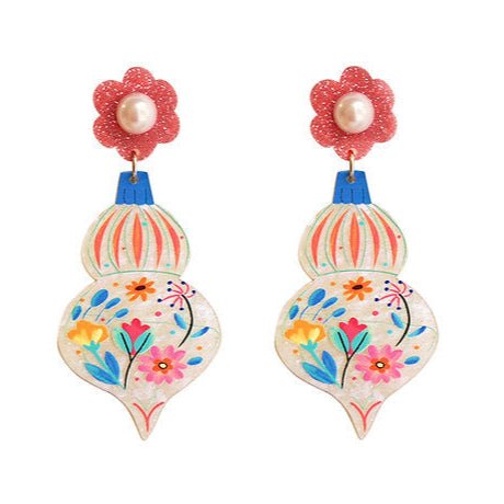 Christmas Snow Ornament Earrings by Laliblue – Retro Statement Jewelry Laliblue by Quirks! at Shirley Shoppe