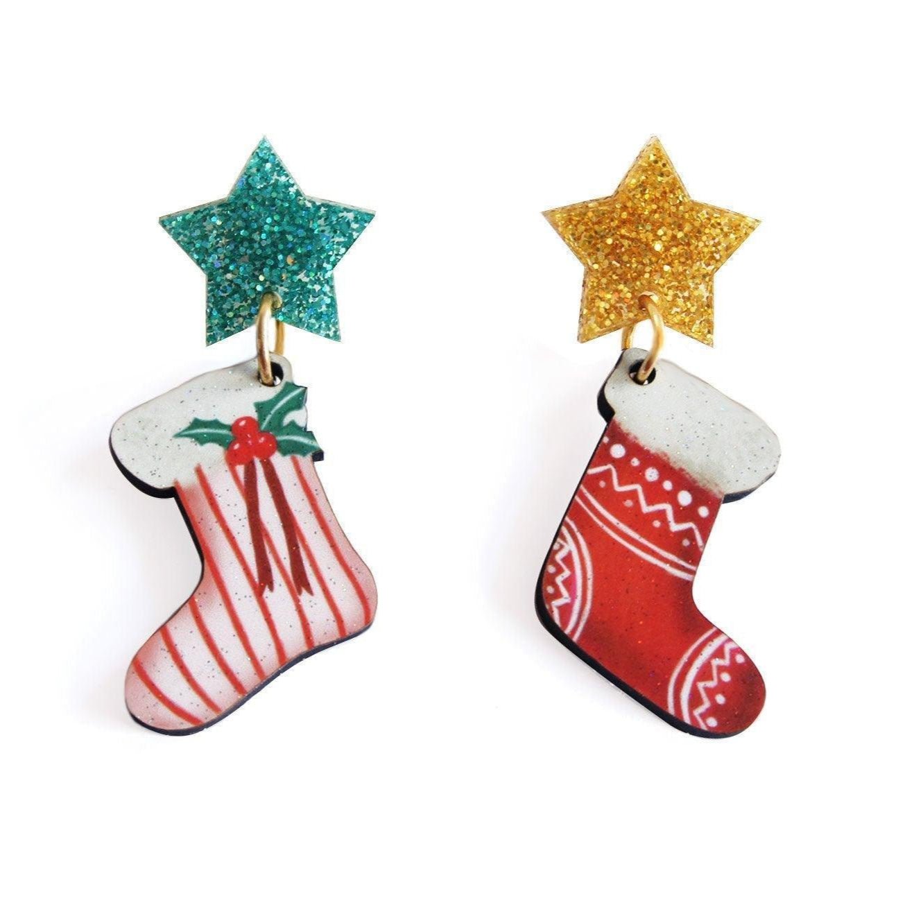 Christmas Stocking Earrings by Laliblue by Quirks! at Shirley Shoppe