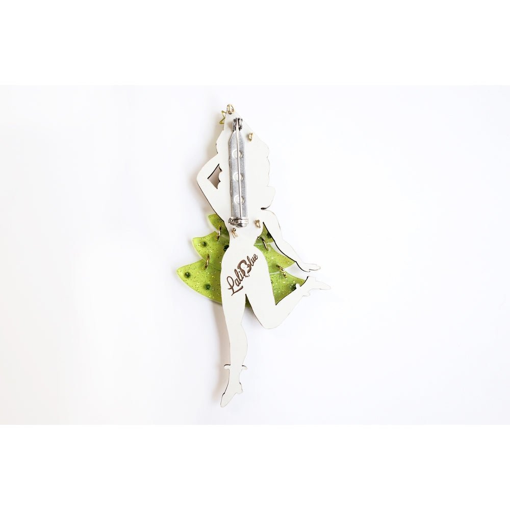 Christmas Tree Girl Brooch by Laliblue – Retro Kitschy Statement Brooch for Collectors by Quirks! at Shirley Shoppe