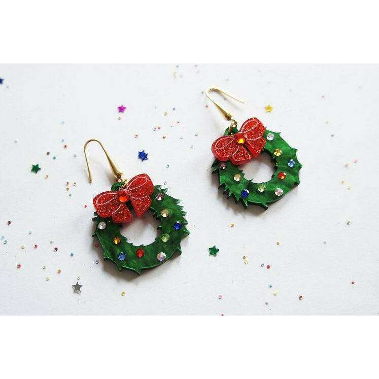 Christmas Wreaths Earrings by Laliblue