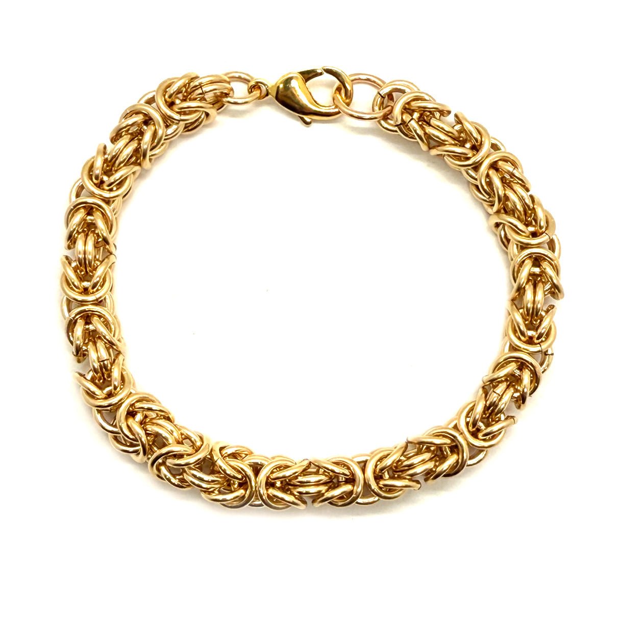 Chunky Byzantine Chainmaille Bracelet in 14K Gold Fill by Alison Morse at Shirley Shoppe