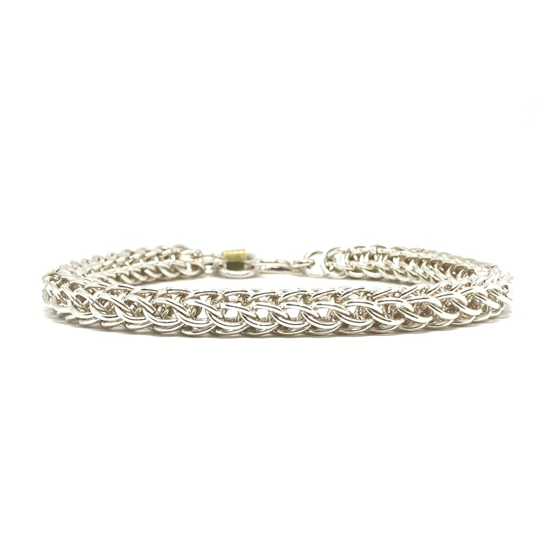 Chunky Foxtail Chainmaille Bracelet in Silver by Alison Morse at Shirley Shoppe