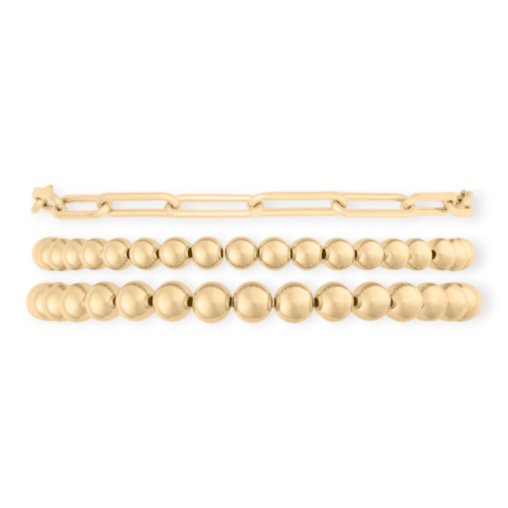 chunky paperclip + juno (5+6mm) bracelet triple stack by Cuffed by Nano LLC at Shirley Shoppe