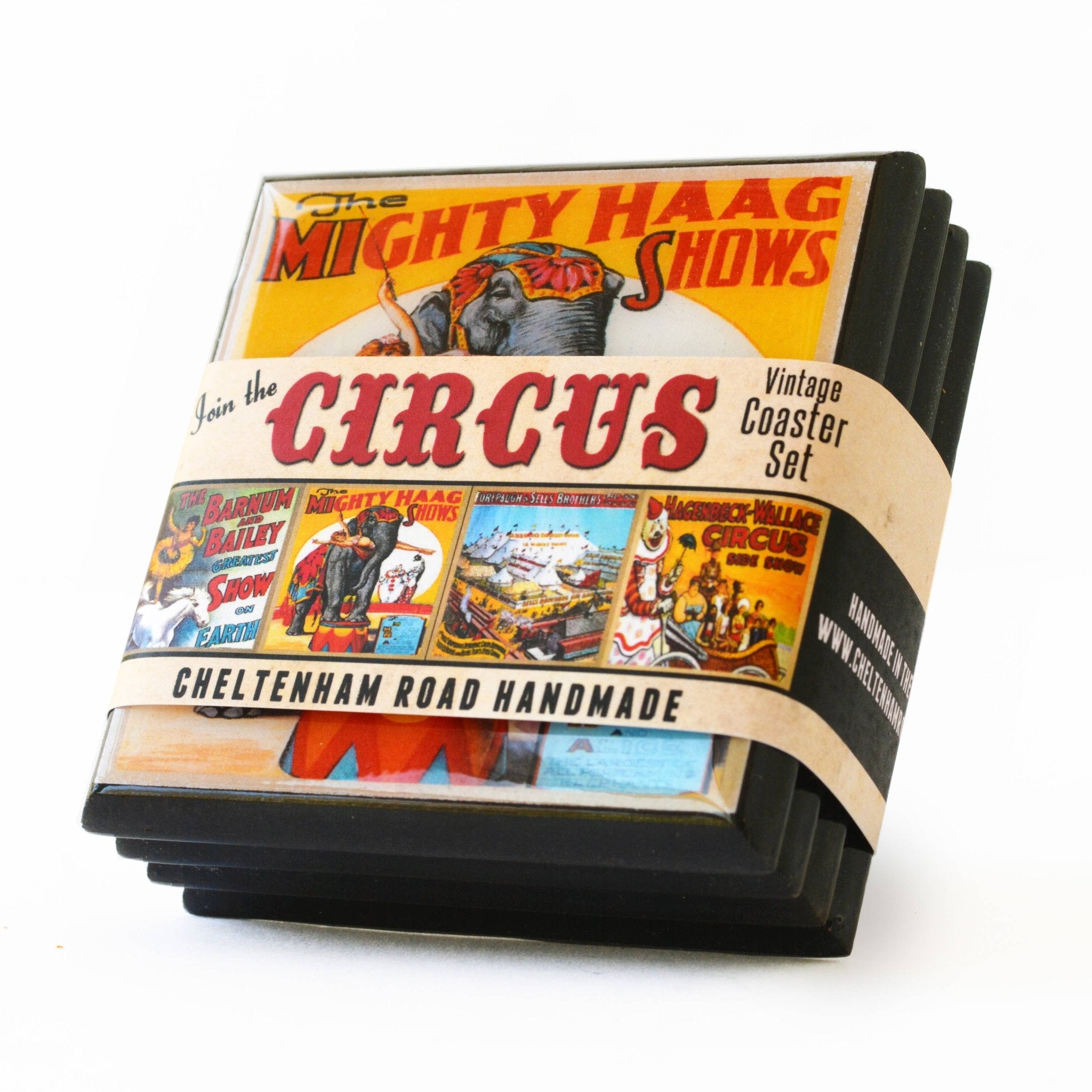 Circus Poster Coaster Set by Quirks! at Shirley Shoppe