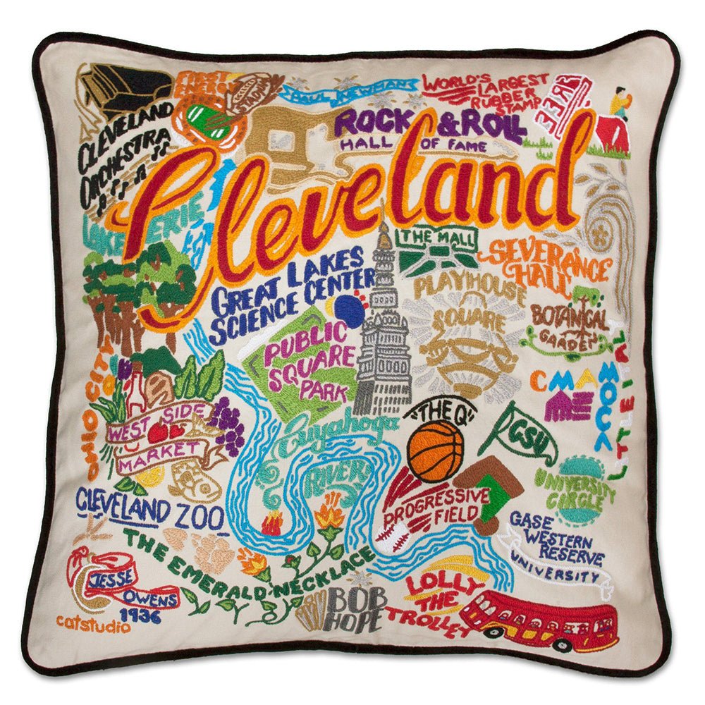 Cleveland Hand - Embroidered Pillow by Quirks! at Shirley Shoppe