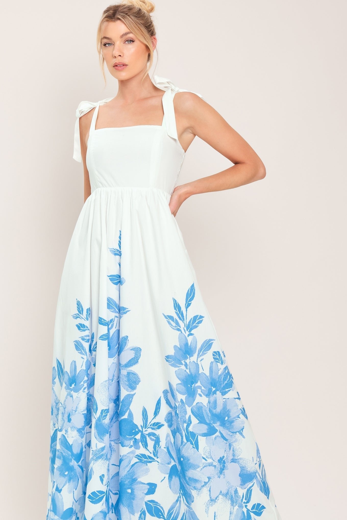 CLOUD BLOSSOM WOVEN MAXI DRESS by Flying Tomato at Shirley Shoppe