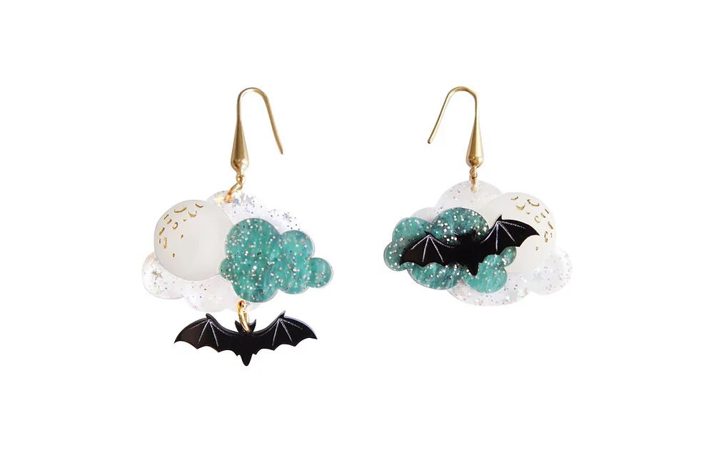 Cloud with Bats Halloween Earrings by Laliblue by Quirks! at Shirley Shoppe