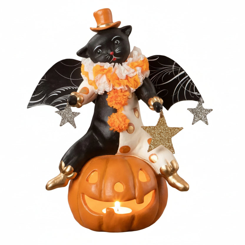 Clowning Cat on Jack Halloween Decor by Bethany Lowe Designs