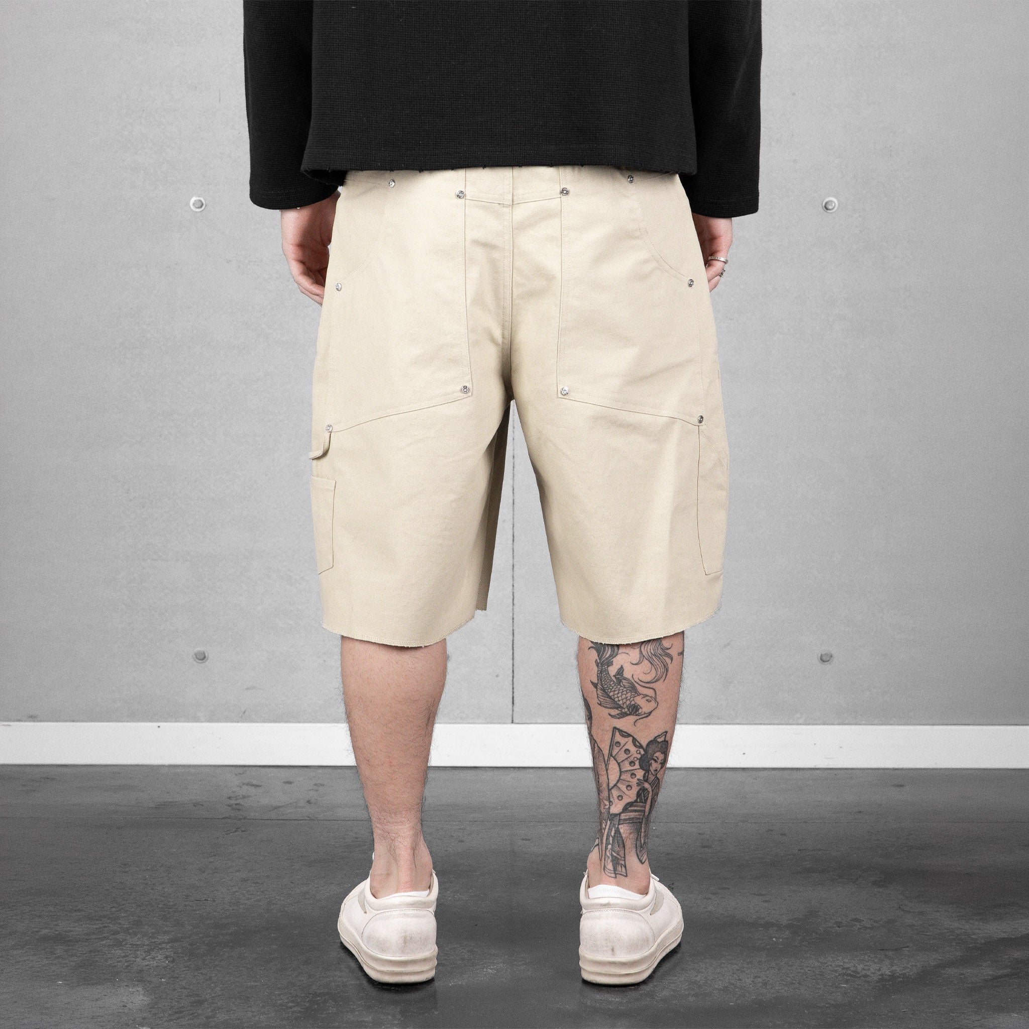 Commons Double Knee Canvas Short Cream