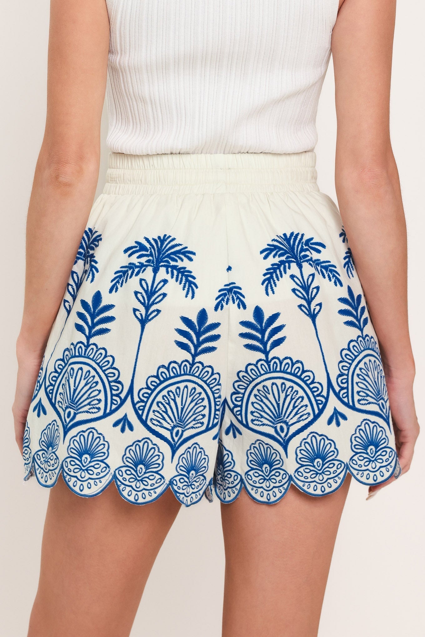 COASTLINE PALM WOVEN SHORTS by Flying Tomato at Shirley Shoppe
