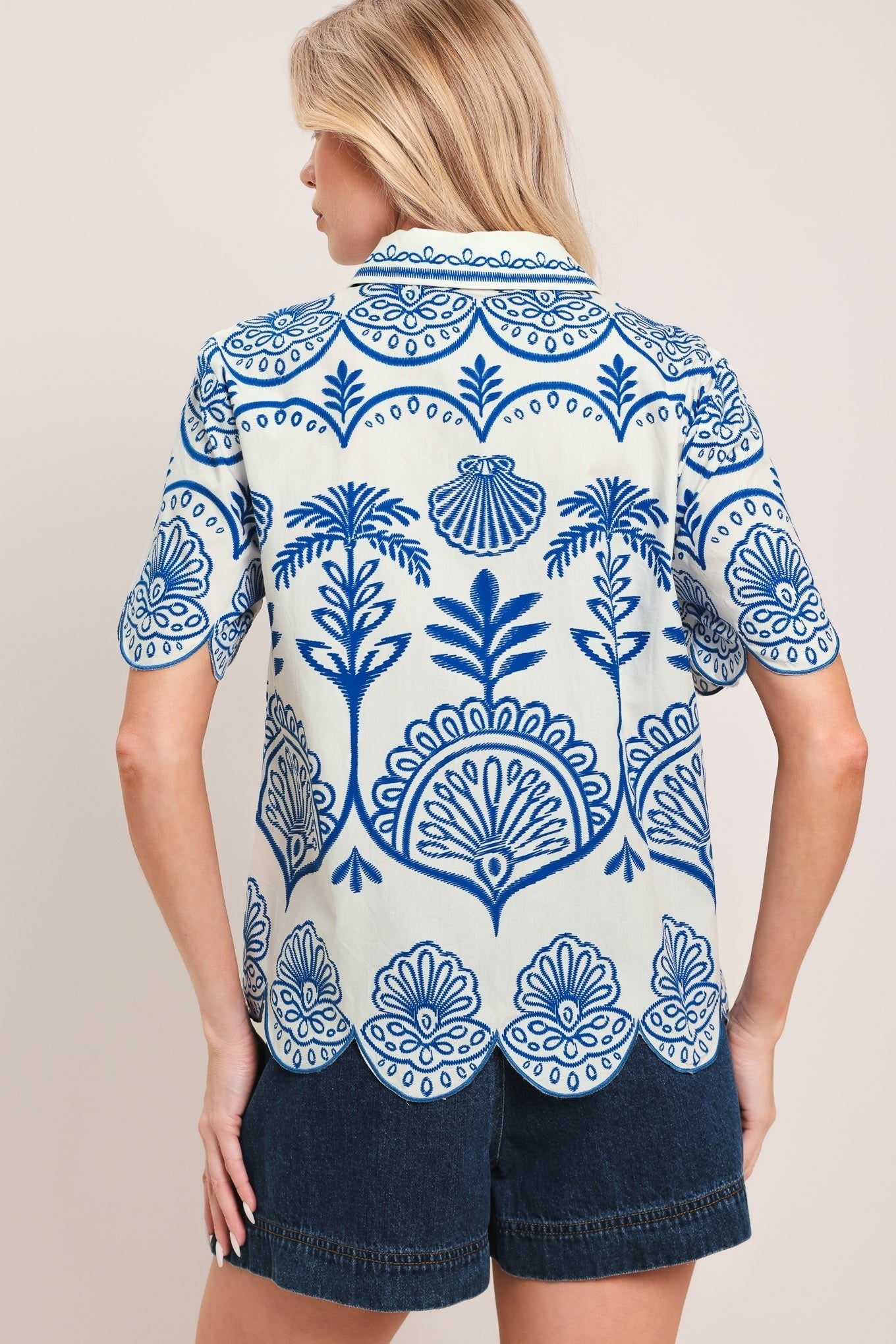 COASTLINE PALM WOVEN TOP by Flying Tomato at Shirley Shoppe