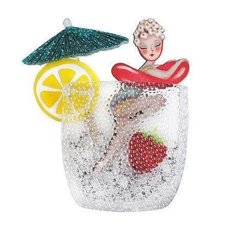 Cocktail Pin Up Girl Brooch by Laliblue by Quirks! at Shirley Shoppe