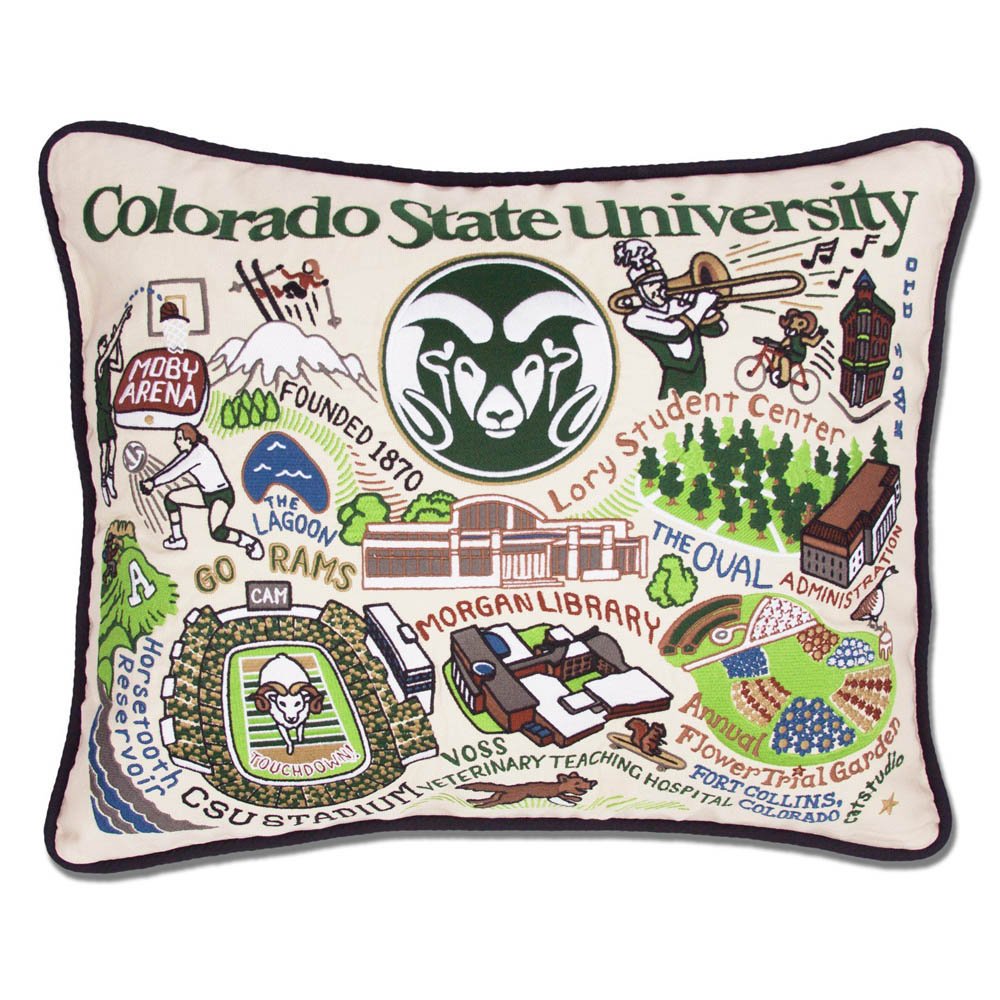 Colorado State University Collegiate Embroidered Pillow by CatStudio by Quirks! at Shirley Shoppe