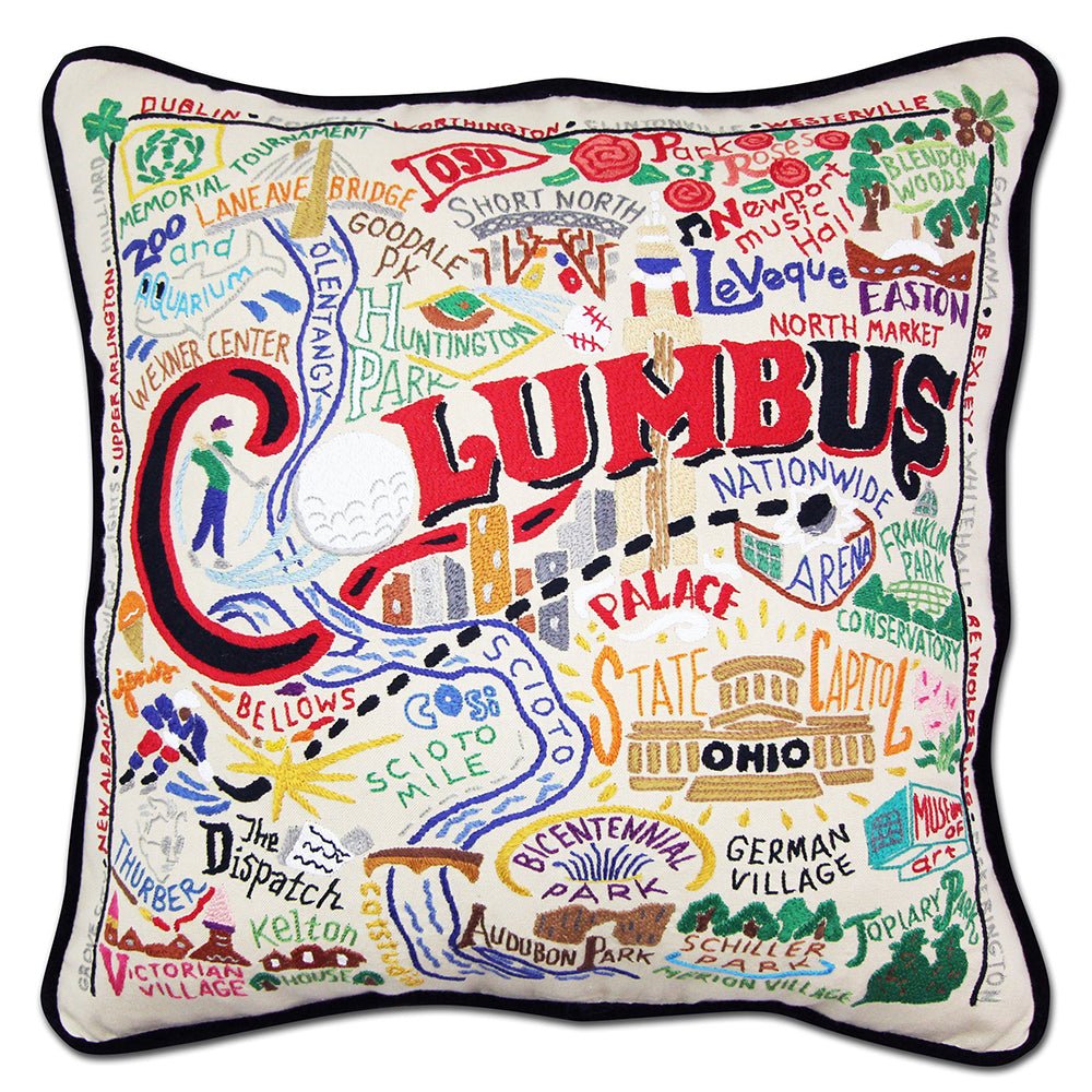 Columbus Hand - Embroidered Pillow by Quirks! at Shirley Shoppe
