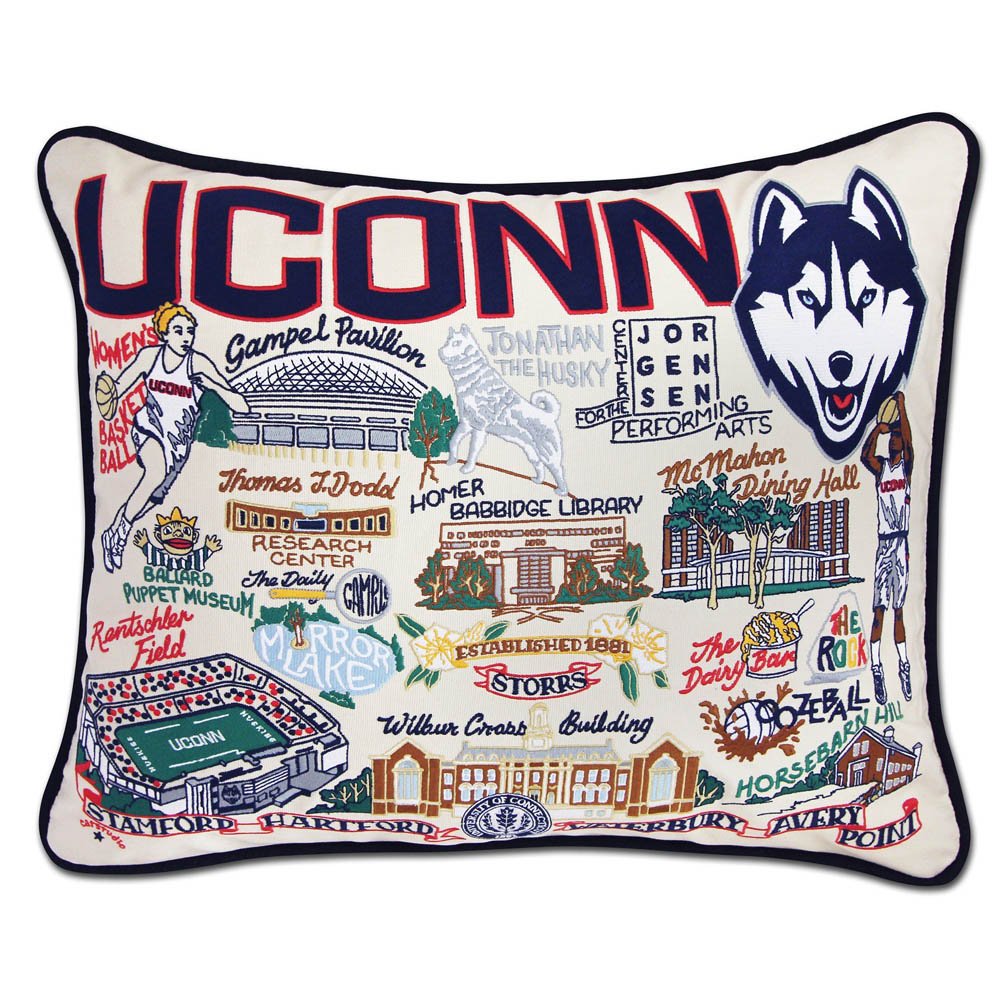 Connecticut, University of Collegiate Embroidered Pillow by CatStudio by Quirks! at Shirley Shoppe