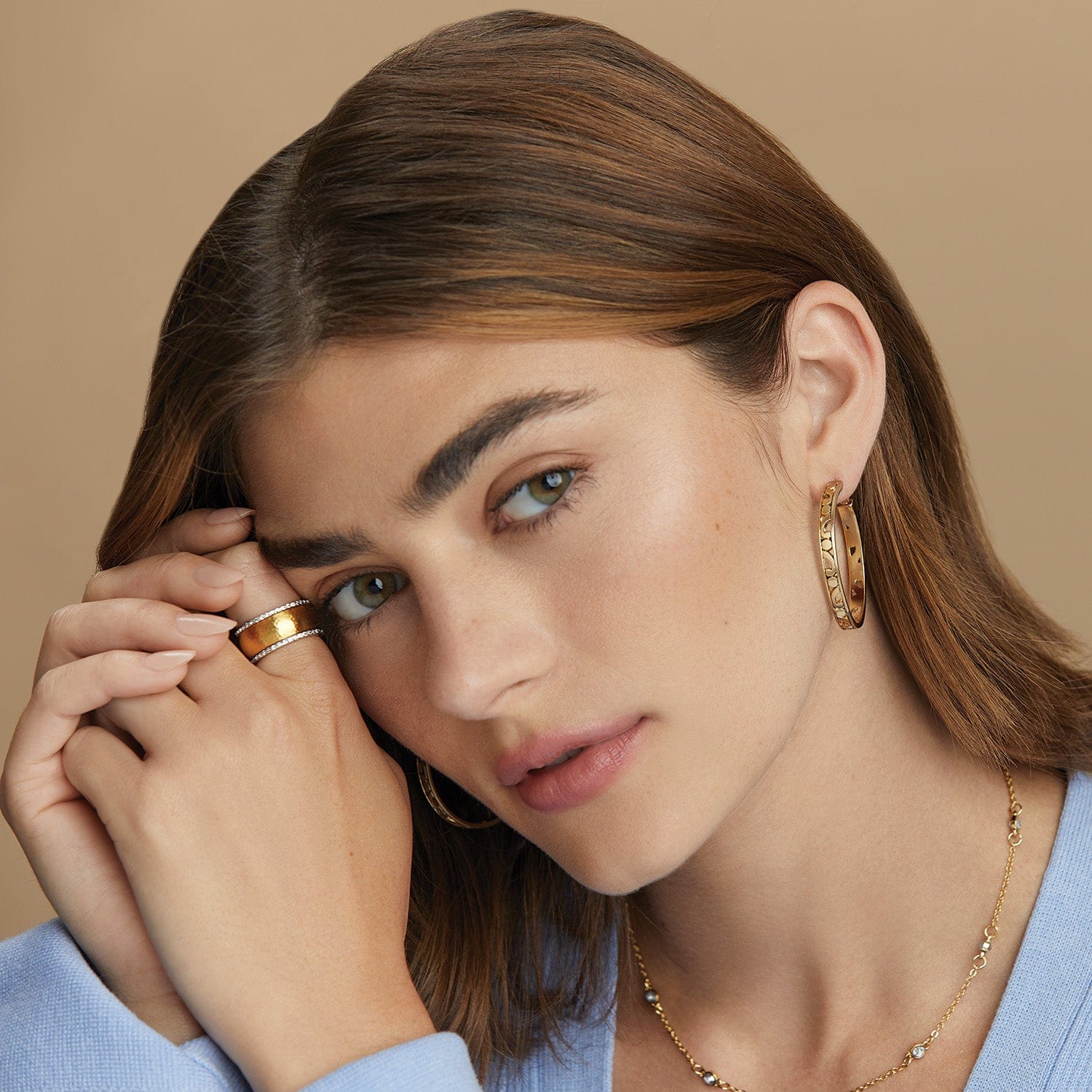 Contempo Medium Hoop Earrings