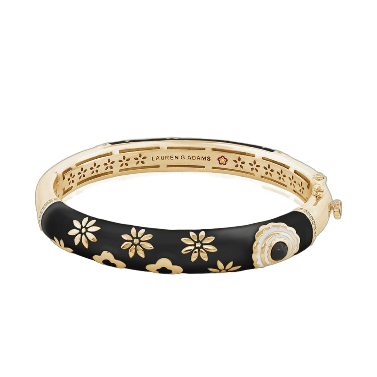 Eau Turtle Bangle — Wide Flower Hinge