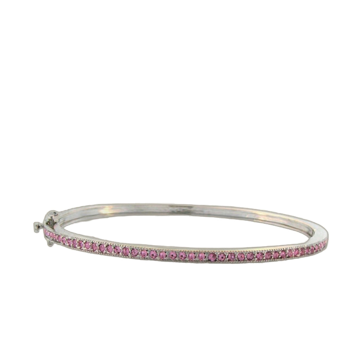 Glamour Pave Stackable Bangle — Half-Pavé Hinge