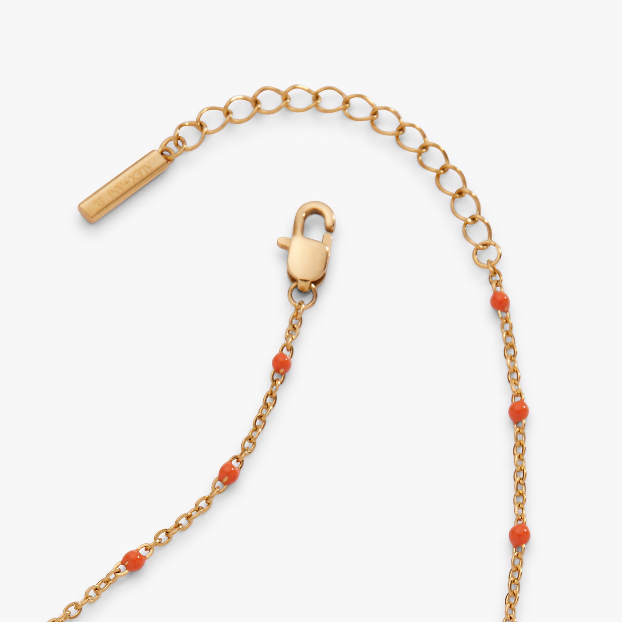 Coral Enameled Chain Coin Station Anklet by ALEX AND ANI at Shirley Shoppe