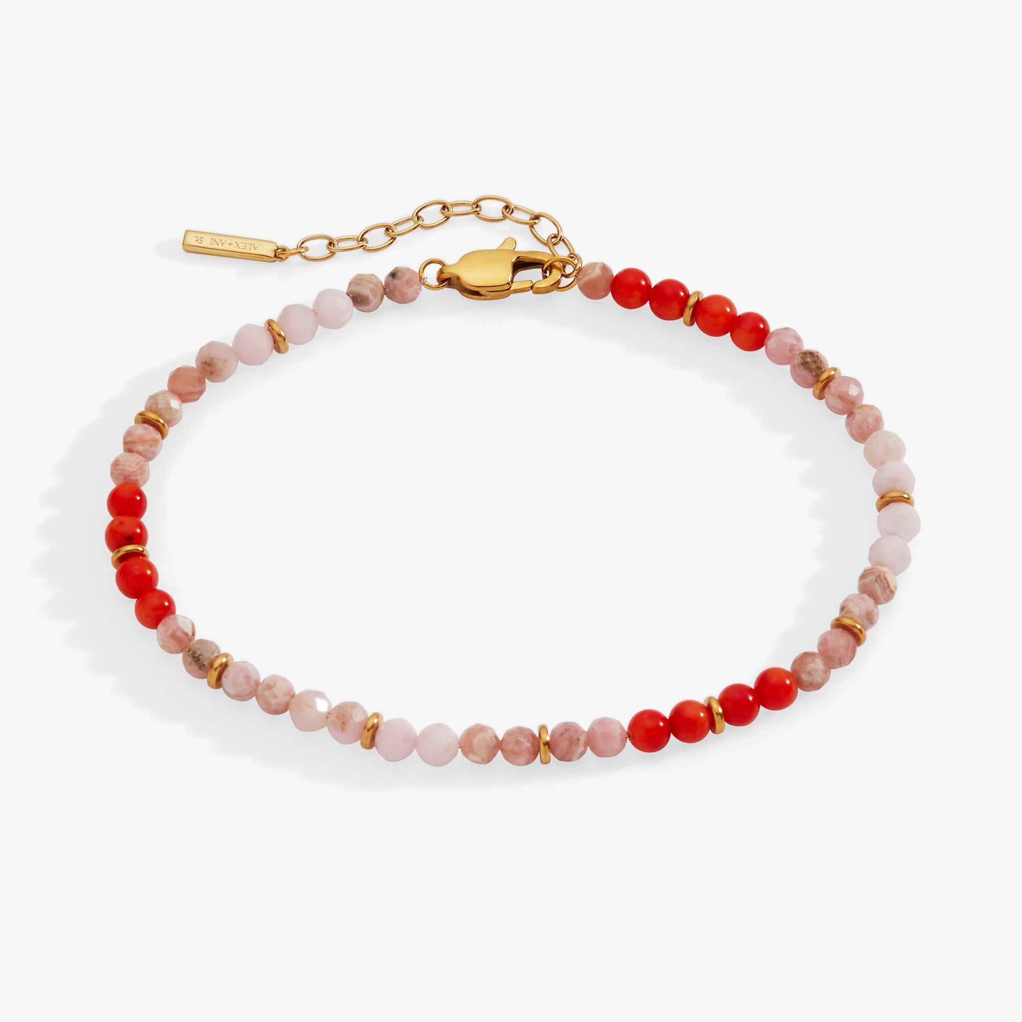 Coral Ombre Semi-Precious Beaded Anklet by ALEX AND ANI at Shirley Shoppe