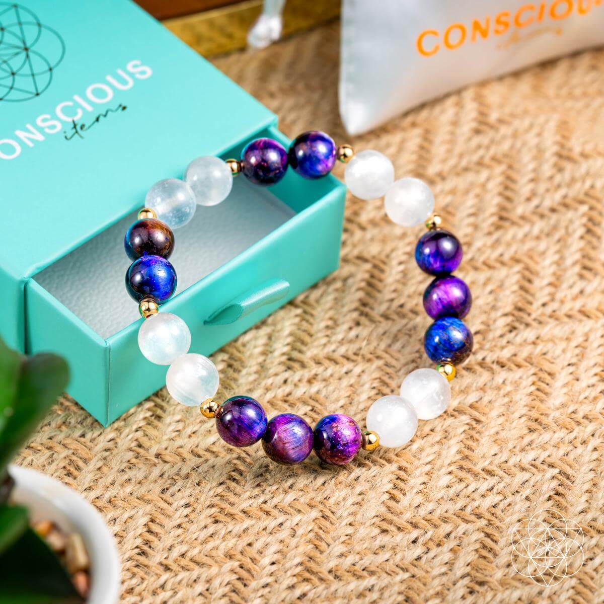 Cosmic Energy Amplifier - Galaxy Tiger’s Eye Bracelet by Conscious Items at Shirley Shoppe