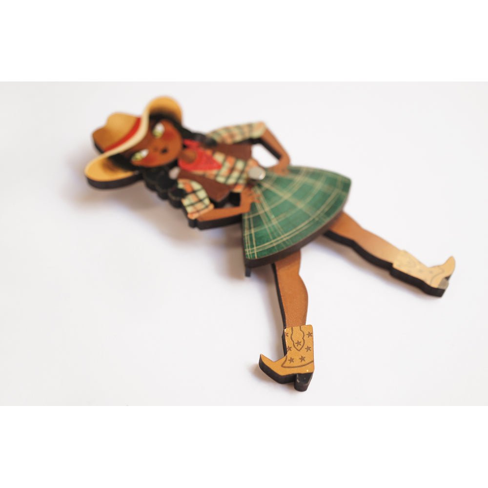 Country girl dancing Brooch by Laliblue by Quirks! at Shirley Shoppe