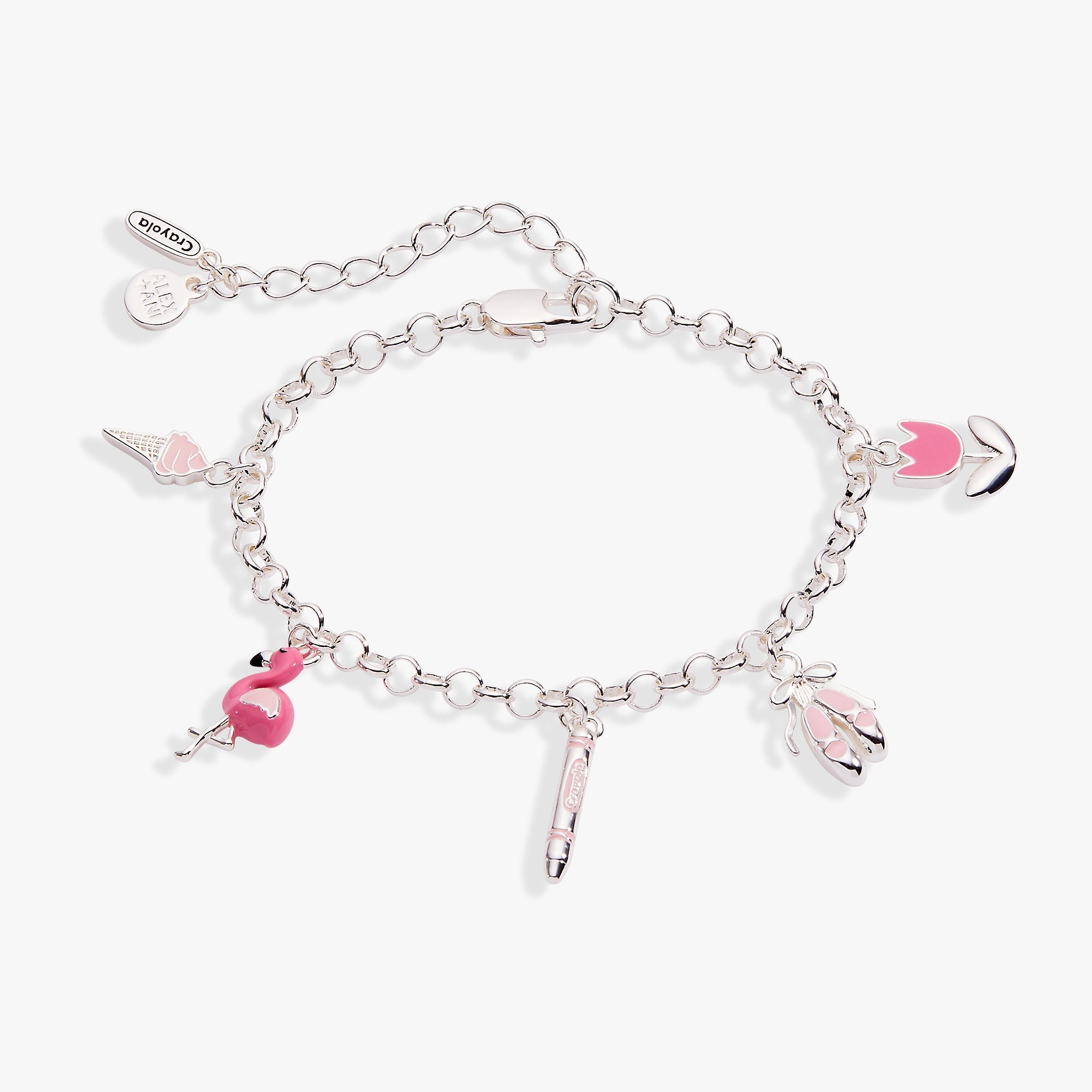 Crayola Fan Favorites Tickle Me Pink Charm Bracelet by ALEX AND ANI at Shirley Shoppe