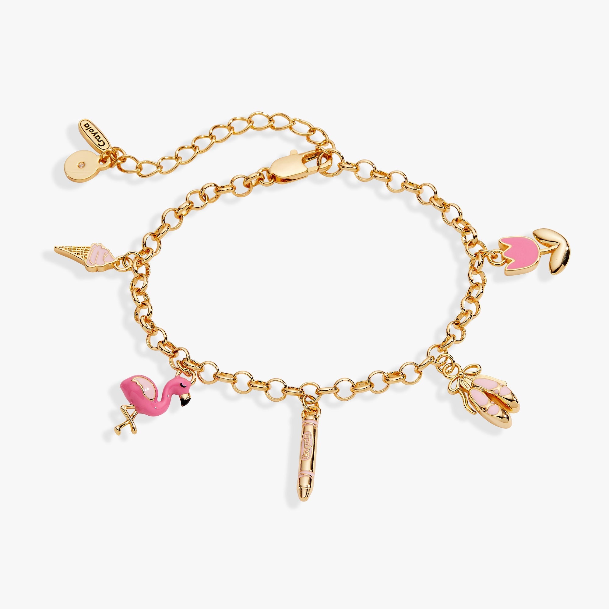 Crayola Fan Favorites Tickle Me Pink Charm Bracelet by ALEX AND ANI at Shirley Shoppe