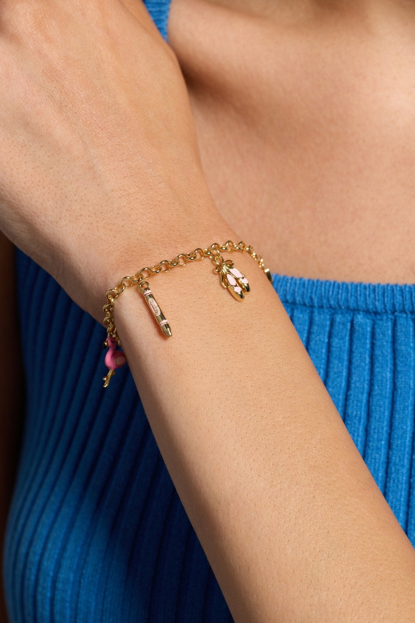 Crayola Fan Favorites Tickle Me Pink Charm Bracelet by ALEX AND ANI at Shirley Shoppe