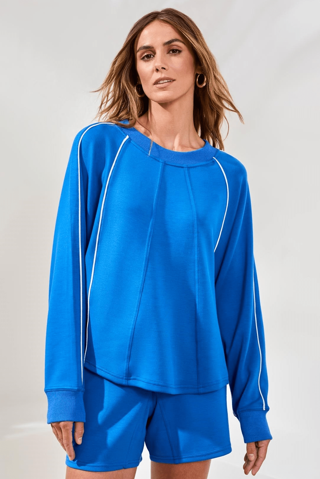 Crew Neck Dolman Top with Piping by Tribal at Shirley Shoppe