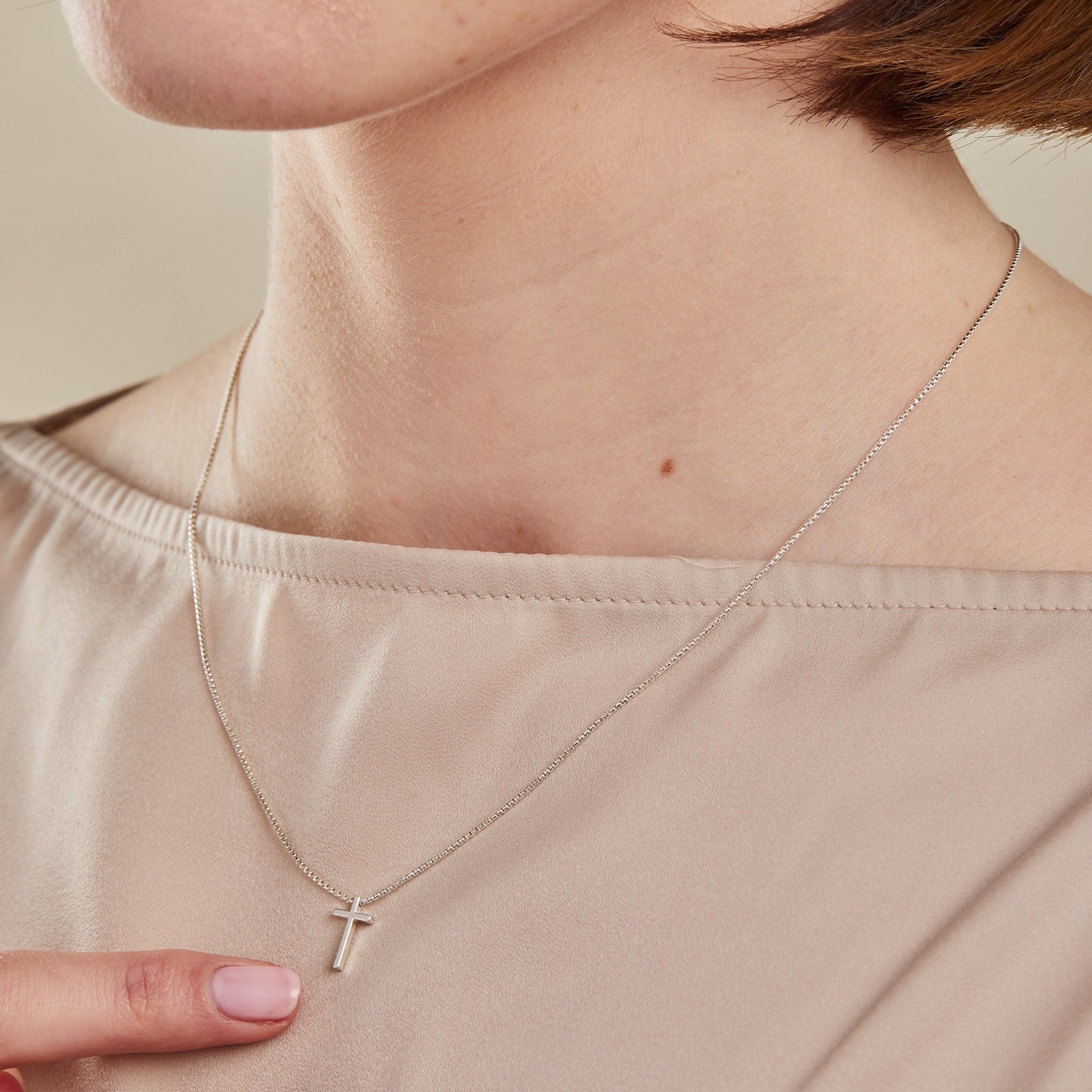 Cross Necklace, Sterling Silver by ALEX AND ANI at Shirley Shoppe