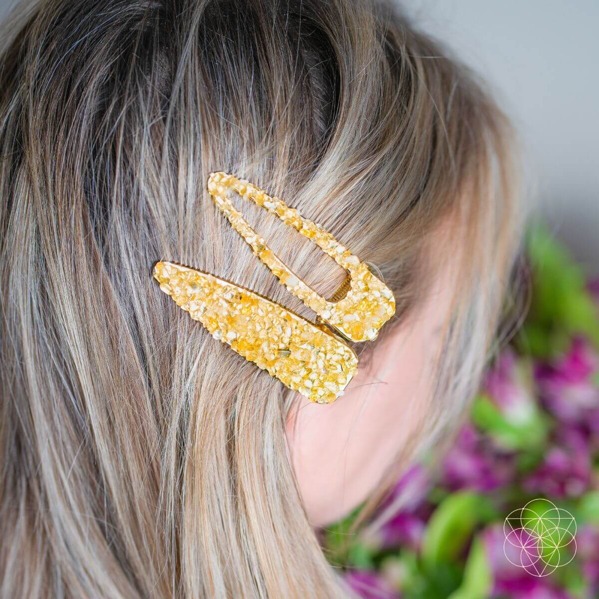 Crown of Prosperity - Citrine Hair Clips (2 pieces) by Conscious Items at Shirley Shoppe