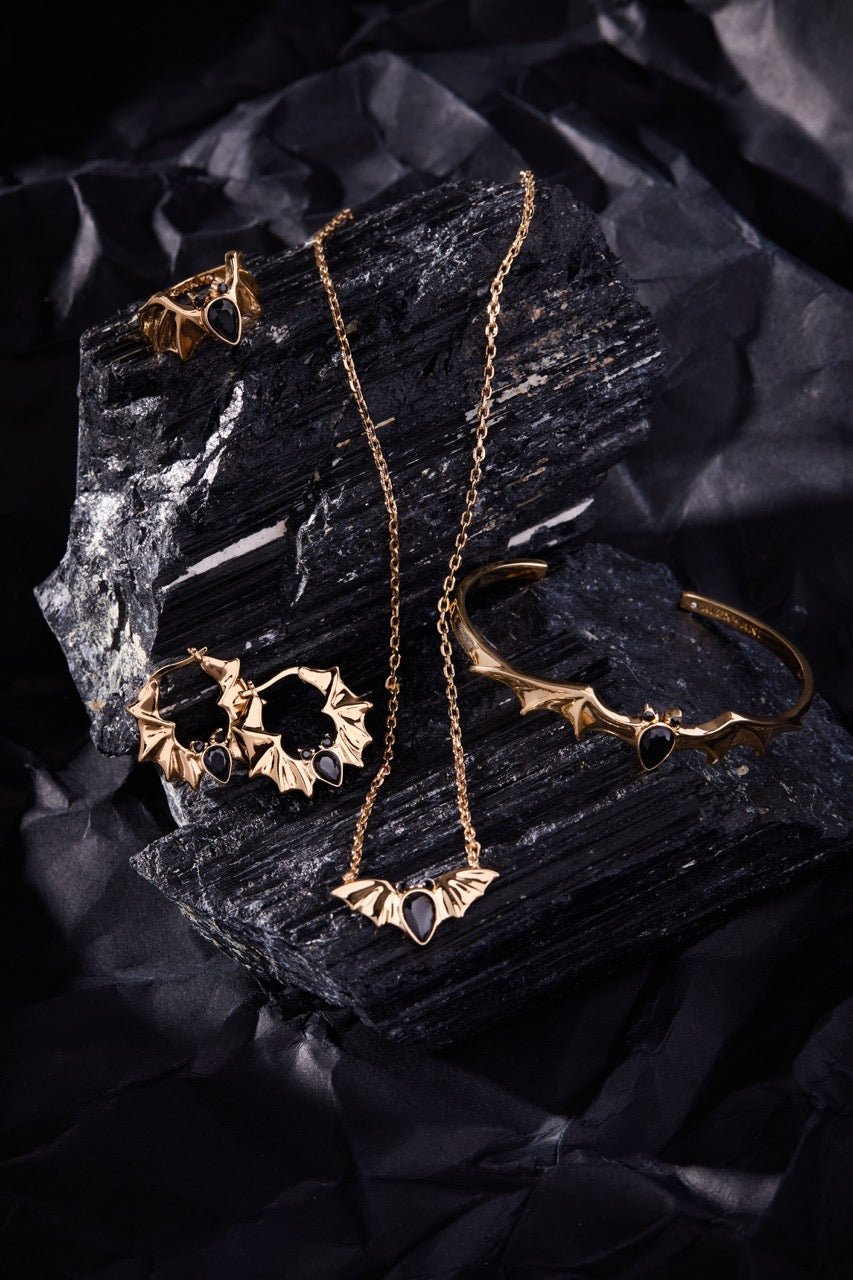 Crystal Bat Hoop Earrings by ALEX AND ANI at Shirley Shoppe